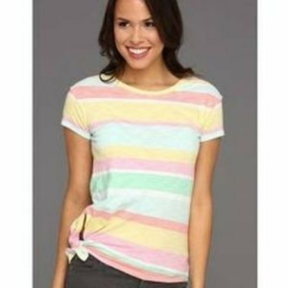Lilly Pulitzer Lazy Days Stripe Short Sleeve Glin Cotton Scoop T Shirt Top  XS - Picture 2 of 12